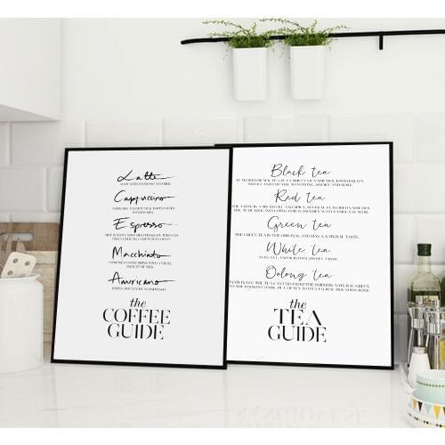 Coffee Guide Tea Posters And Prints Wine Champagne Wall Art Canvas Painting Wall Pictures For Laundry Room Modern Art Wall Decor