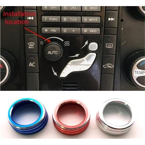 Aluminium Alloy Car Air Conditioning Rotary Knob Fit For VOLVO S60 V60 XC60 S80 V40 XC90 Air Conditioning Air Volume Knob Cover