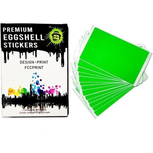 Blank Fluorescent Green Eggshell Stickers for Graffiti Street Art Slaps Size 3.93"x2.36"