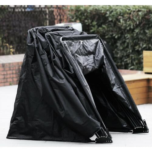 Foldable Motorcycle Garage In Black Oxford 600D 269cm x 104cm x 155cm Foldable Garage Awning EU Freeshipping