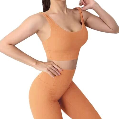 Gym Clothing Women Two Pieces Set Yoga Wear Fitness Padded Sport Bra High Waist Solid Workout Pants Female Tracksuit Sportswear