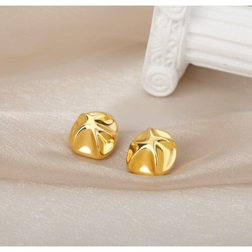 Vintage Geometric Earrings For Women Stainless Steel Gold Round Pearl Drop Earrings Party Accessories Jewelry Gift Bijoux Femme