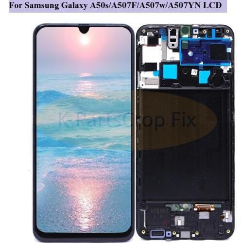 Amoled For Samsung Galaxy A507 lcd A507F/DS A507FN/DS A507W lcd Display Touch Screen Digitizer Assembly For A50s lcd with frame