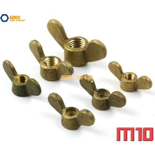 10 Pieces M10 Brass Metric Thread Wing Nut Butterfly Nut