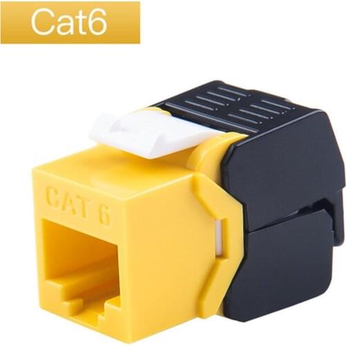 10PCS RJ45 Connector Network Modules CAT6 Network Plug Adapter Toolless Type Crimping CAT6 Plug Keystone Jack 7Colors