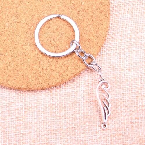 20pcs 32*10mm angel wings connector Pendants DIY Men Car Key Chain Ring Holder Keyring Souvenir Jewelry Gift