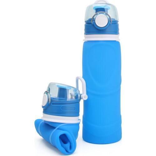 750ml Silica fold Water Bottles travel hiking riding Foldable Portable Roll Outdoor Sport Bottle Plastic Drink Bottle