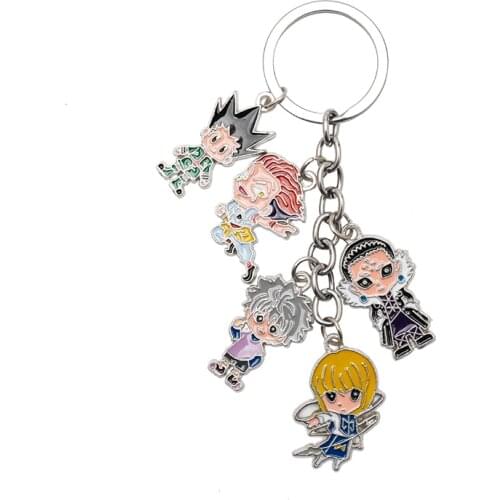 Anime Hunter x Hunter GON Killua Kurapika Leorio Paladinight Hisoka Figure Charm Keychain Key Chains Men Women Bag Car Keyrings