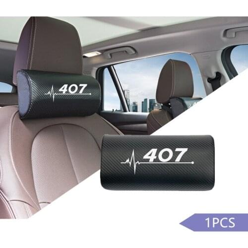 1pcs car neck pillows both side pu leather single headrest for Peugeot 407 Accessories Car Styling