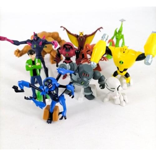 Bandai Genuine Ben10 Alien Force Maxi Collection Ben Tennyson 10 Doll Monster Figure Toys Omnitrix Doll Table Ornaments