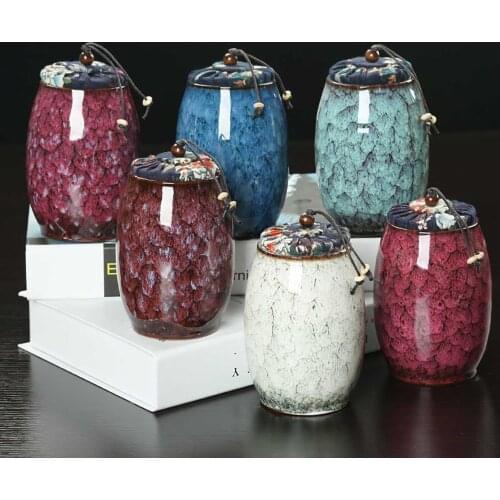Pet Cremation Jar Funeral Souvenir Ceramic Pet Dog Cat Cremation Jar Bird Mouse Ash Pet Urn Pet Memory 6 * 13.3CM / 300ML