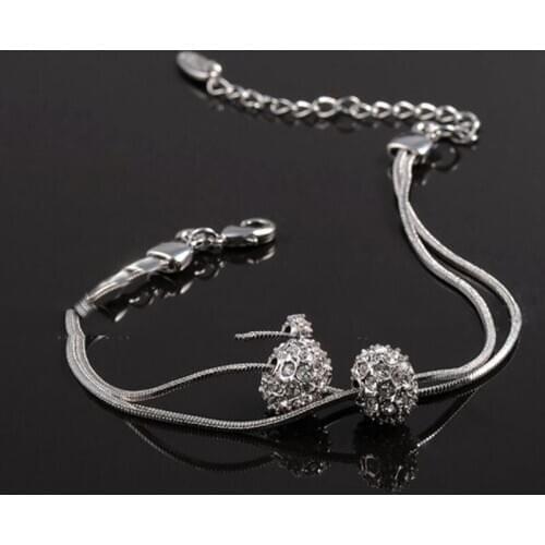 GorGor Bracelets Women Alloy Material Pattern Double Beads Rose Gold Plated Exquisite Luxury Wedding Jewelry 2060302425b