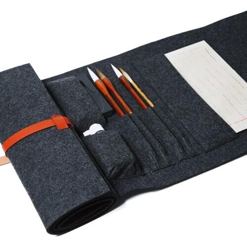 Pencil Case Brush Pen Bags Pouch Chinese Painting Calligraphy Brush Pen Curtain Chinese Calligraphy Stationery Storage Bags