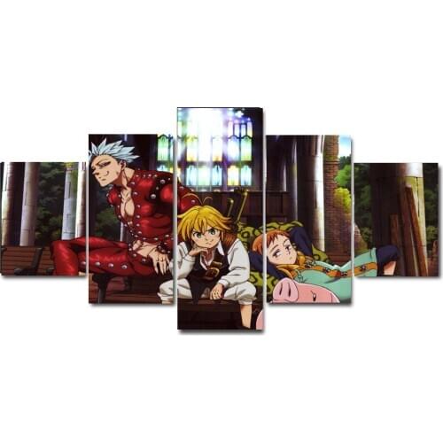 Meliodas X Ban Seven Deadly Sins Japanese Anime Wall Decorative Poster Artwork,Set of 5,No Frame