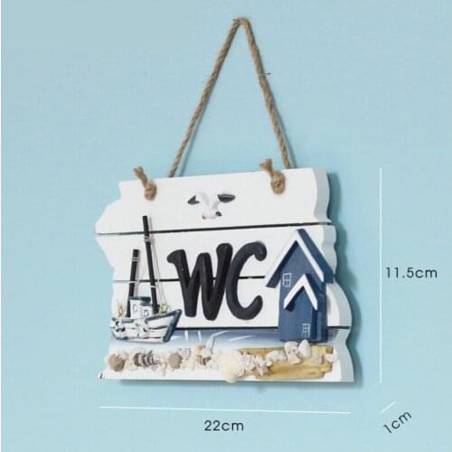 Wood Board Washroom Door Signs & Plaques Creative Nautical Wc Wooden Doorplate Toilet Door Plaque Bathroom Wall Hanging