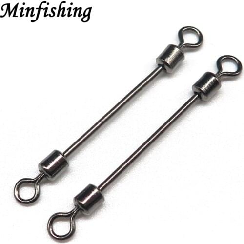 Minfishing 50pcs Long Fishing Connector with Rolling Swivel Lead Sheath Tube Fishing Accessories for carp fishing