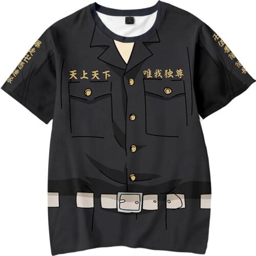 Anime Tokyo Revengers 3D T Shirt Men Women Tees Fashion Cosplay Outfit Hip Hop Kids Tops Casual Summer Boys Girls Black t-Shirt