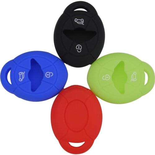 Kutery 2 Buttons Silicone Colorful Smart Remote Car Key Cover Case For BMW Mini Cooper S R50 R53 Protection Replacement