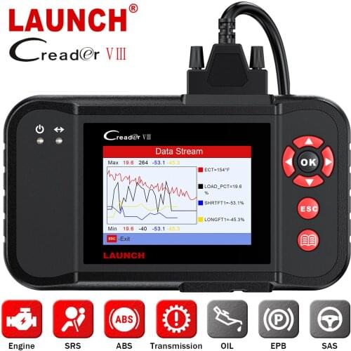 LAUNCH Creader VIII Code Reader OBD2 Scan Car Tools Engine ABS SRS Transmission System SAS EPB Oil Diagnostic Scanner Automotive