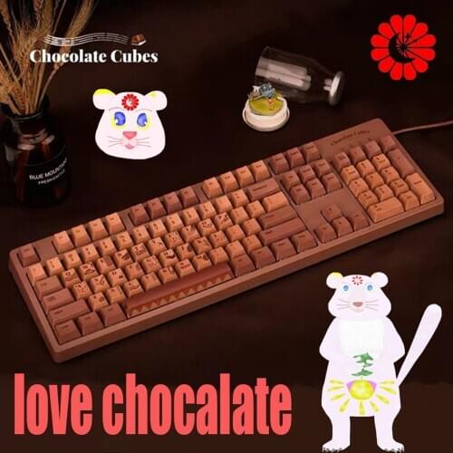 Retro Mechanical Gamer Keyboard 104 Keys Chocolate Keyboard Pink/Blue Switch Wired USB Gaming Keyboard For gamer PC/Laptop