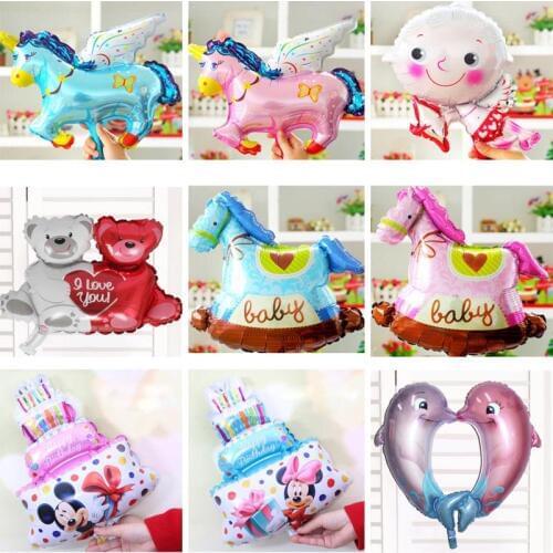 Mini balloons horse/bear/cake Kids birthday party decorations kids toys Table decorations party favors Infant toys 25pcs/lot