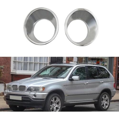 For BMW E53 X5 1999 2000 2001 2002 2005 2006 Fog lamps cover Trim ABS Chrome 2pcs Front fog light cover car-styling accessories