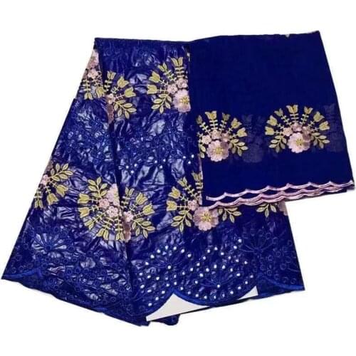 New African Fabric Decoration Bazin Brode Fabrics 2021 High Quality Materials For Sewing Dresses Tissus Textile 5+2 yards/lot