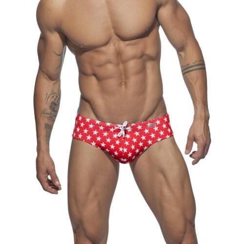 Swimwear Men Briefs Beach Shorts Star Print Push Up Low Waist Swim Trunks Male Swimsuit Swimming Surffing Bathing Suit Beachwear