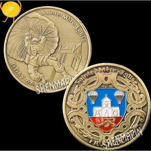 1944 Holy Mother Church Airborne troops Commemorative Coin Skydiving Force Paratrooper Honor Medal Coins Collectibles