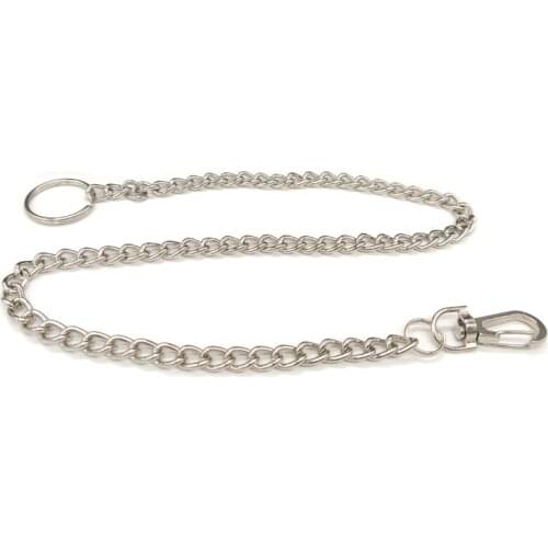 Pareto EDC Long Metal Wallet Belt Key Rings Keyrings For Trousers Remove Before Pant Jean Nickel Plated Steel Clip Flight 51.5cm