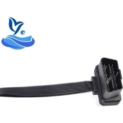 Flat+Thin OBDII Extension Cable 16PIN Male to Female 30CM Dual Connector Y Splitter OBD OBD2 Connection as Noodle ELM327