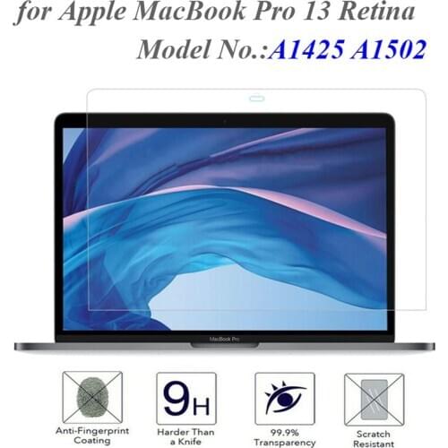 Transparent Tempered Glass for MacBook Pro 13 Retina Model A1502 A1425 13.3 inch Laptop Screen Protector Protective Film
