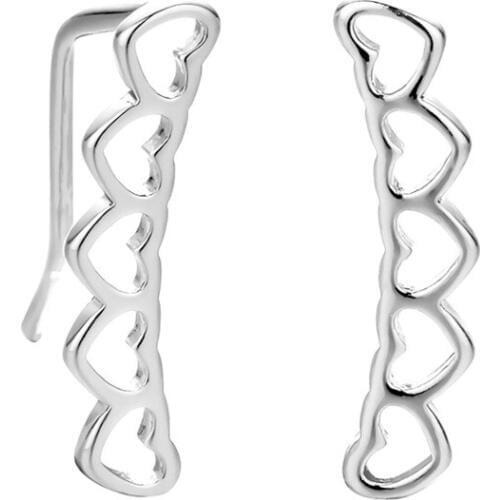 QIMING Love Heart Drop Earrings Women Korean Jewelry Wedding Gift for Girlfriend Piercing Long Boho Earrings For Girls Female