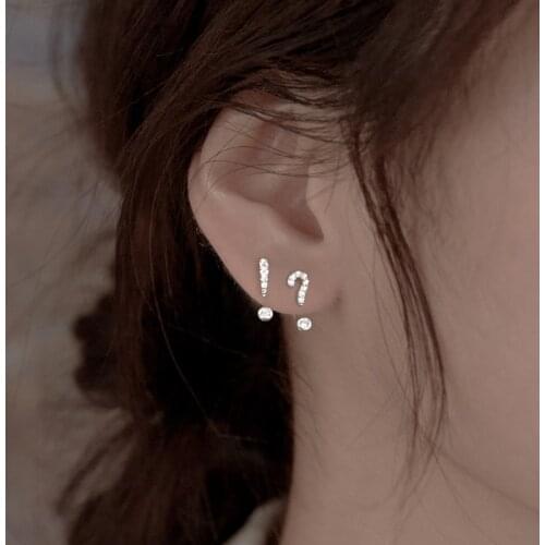 925 Sterling Silver Punctuation Question Mark Earrings Simple And Small 2021 Earrings For Female Party Jewelry Gifts Ear Stud