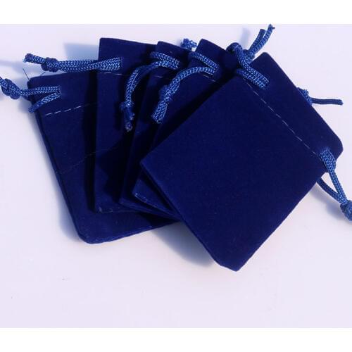 100pcs/lot 5x7cm (1.96"x2.75") Royal Blue Velvet bags Mini Drawstring Gift Bag Pouches Wedding Earrings Ring Packaging Bags