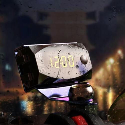 Waterproof 12V Motorcycle Car LED Display Voltmeter Voltage Monitor Detector Clock Temperature Meter Universal Style