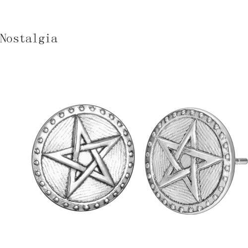 Viking Norse Studs Earrings Wicca Pentagram Ear Studs Viking Jewelry Vegvisir Viking Star of David Earrings Of Women Free Ship