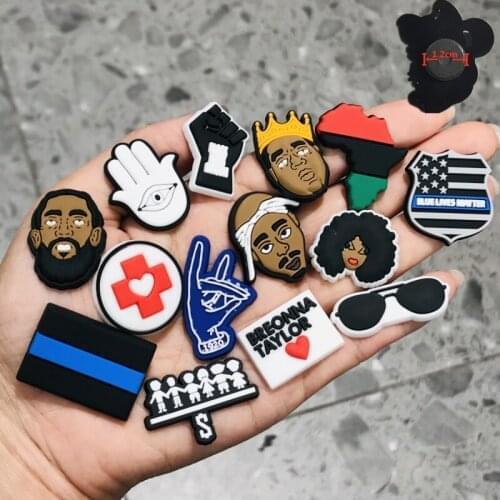 1 PCS PVC Black Fridge Magnetic Sticker Blue Lives Matter Love And Peace Refrigerator Magnets Souvenir Gift Office Supplies