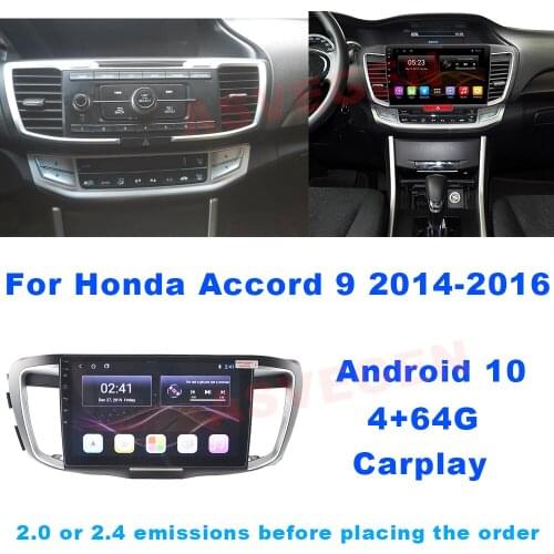 10.1'' Android 10 Car Navi Radio Player For Honda Accord 9 2013-2015 Bluetooth GPS Navigation Multimedia Auto Stereo