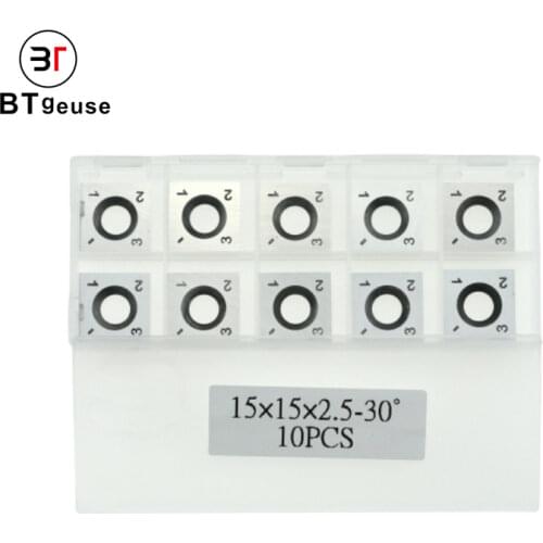 15mm (.59") Square Straight Woodworking Carbide Insert Cutters (15mmX15mmX2.5mm)4-Edge for Wood Turning Lathe Tools 10pcs