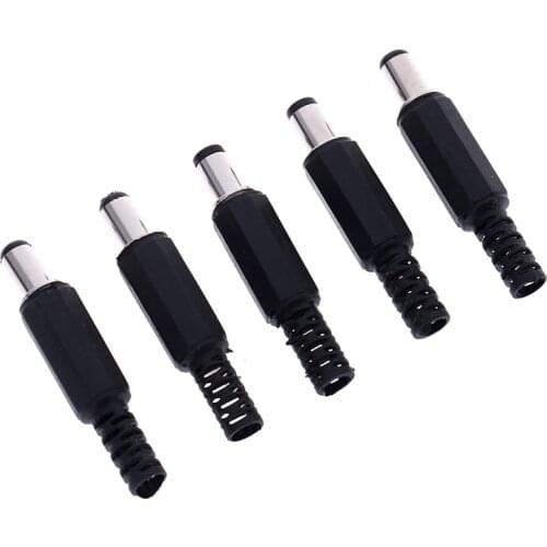 10PCS Connector Male DC Power Jack Plug 2.1 x 5.5 DC Power Male Plug Jack Adapter Connector Socket For CCTV Camera Connector