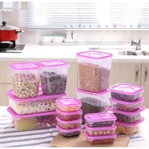 17pcs/set High-end Thick Plastic Food Storage box portable Containers Saver Container