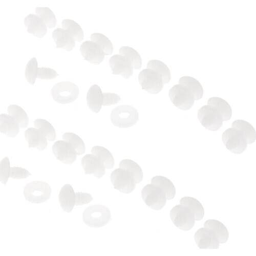 20/10Sets White Plastic Doll Joints with Washers Neck Arm Leg Joins Dolls Accessories for Plush Toys Teddy Bear Making DIY Craft