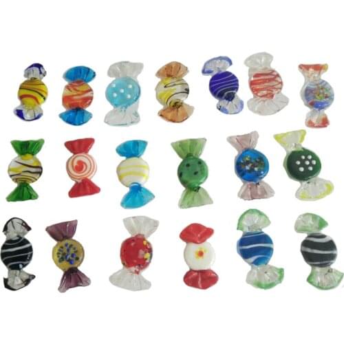 20pcs Vintage Murano Glass Sweets Candy Wedding Xmas Party Home Decorations Gift DIY Ornament Crafts