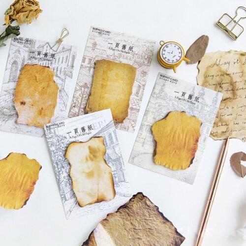 24pack Retro distressed craft memo pad memo pad basic color notebook printing simple memo folder school office supplies