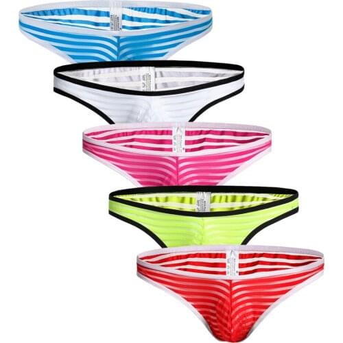5Pcs/Lot Mens Sexy Briefs Fashion Underwear Ultra-thin Transparent Tight Low-rise Mens Underpants Bikini Men
