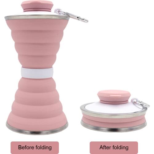 500ML Silicone Collapsible Water Bottles For Sports Drink Camping Travel My Cycling Foldable Bottle Coffee Cup