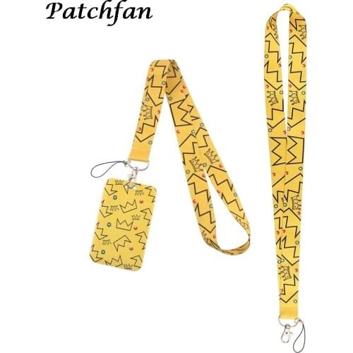 AD305 Patchfan Cartoon Lanyard Keychain keys Badge ID Mobile Phone Rope Kids Gifts Lanyard With Card Holder Cover