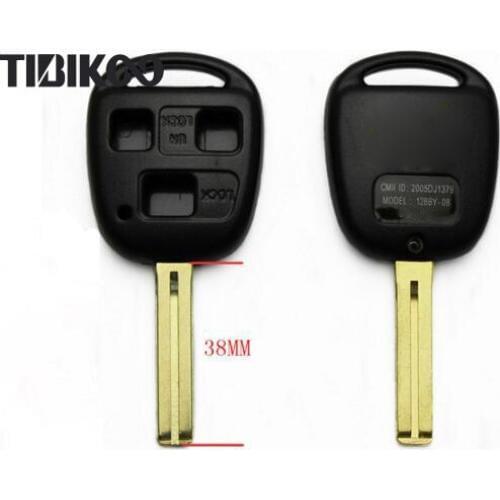 FOB Car Key Case For Toyota Remote Key Shell Blanks 3 Buttons With TOY48 38MM Short Blade