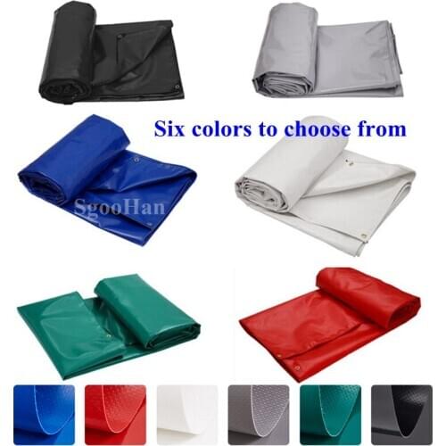 0.6mm 2x3m PVC Coated Banner Tarpaulin Oilcloth Rainproof Cloth Outdoor Awning Waterproof Oxford Cloth Shade Sails Truck Canopys